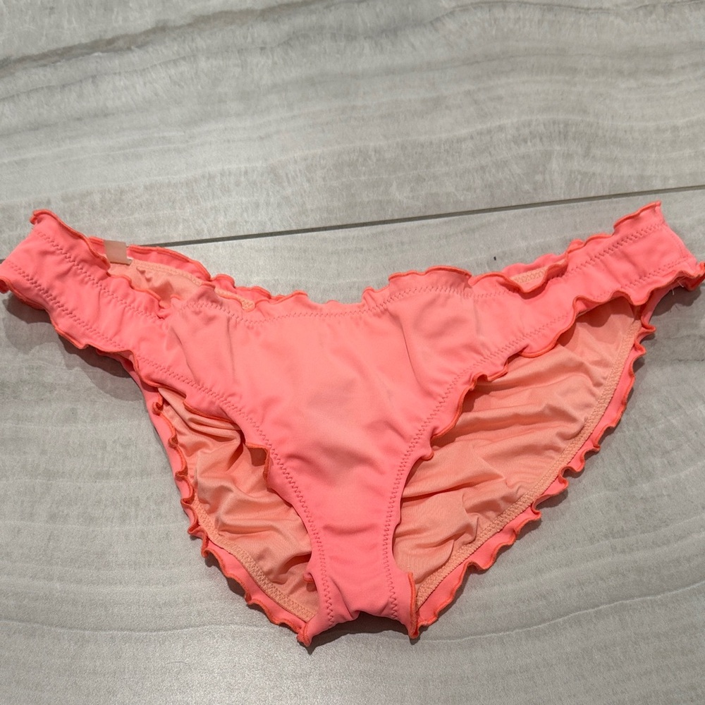 Ruffled Orange Bikini Bottom